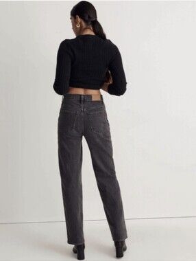 Madewell The Perfect Vintage Wide Leg Jean Stonewashed Black Womens Size 27